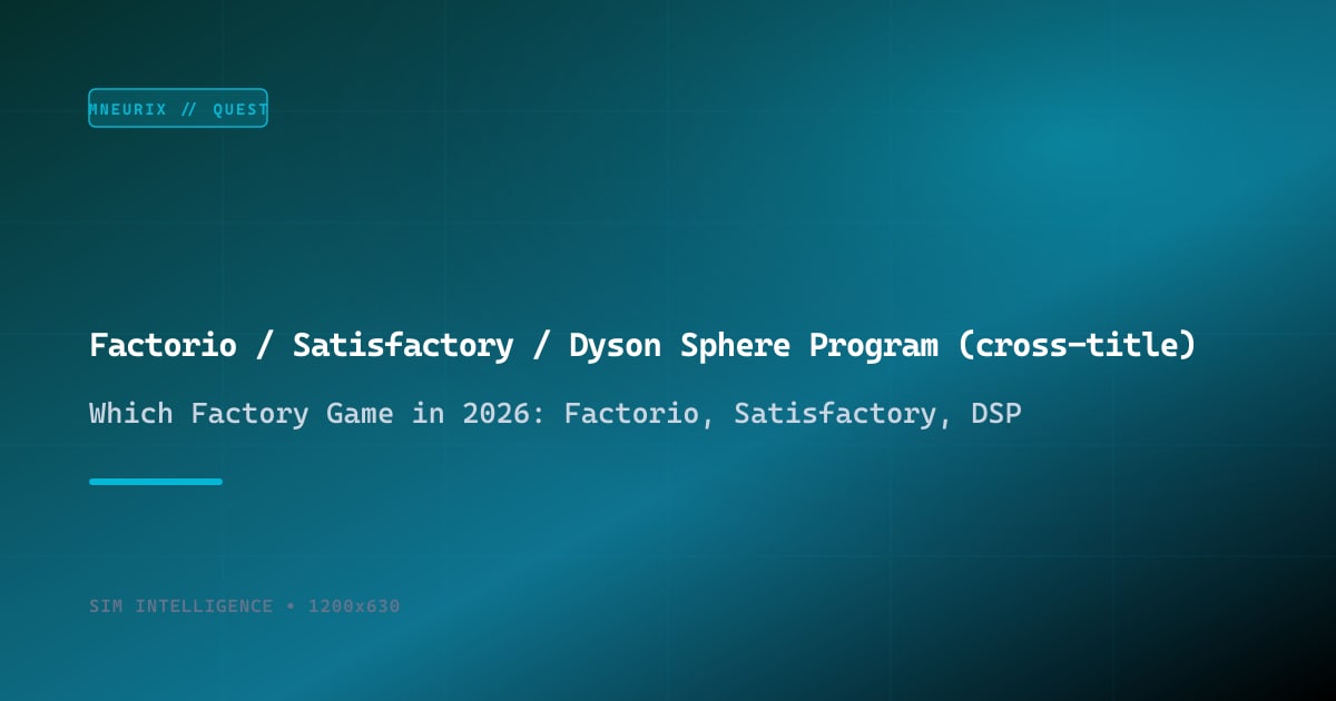 Factorio / Satisfactory / Dyson Sphere Program (cross-title)